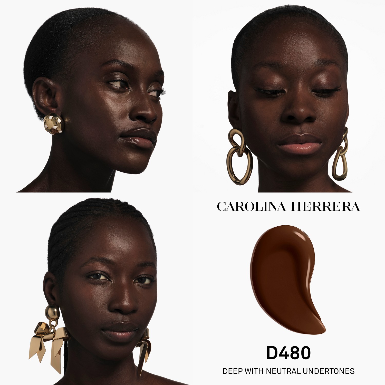 Тональный крем для лица nude couture triple moisture serum Carolina Herrera, d480, вес 30 гр. — фото 4