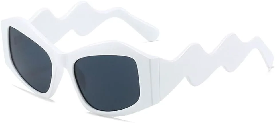 

Солнцезащитные очки MUTYNE с изогнутыми дужками, «кошачий глаз», модные панк-винтажные очки, роскошные солнцезащитные очки с защитой от УФ-излучения UV400, White