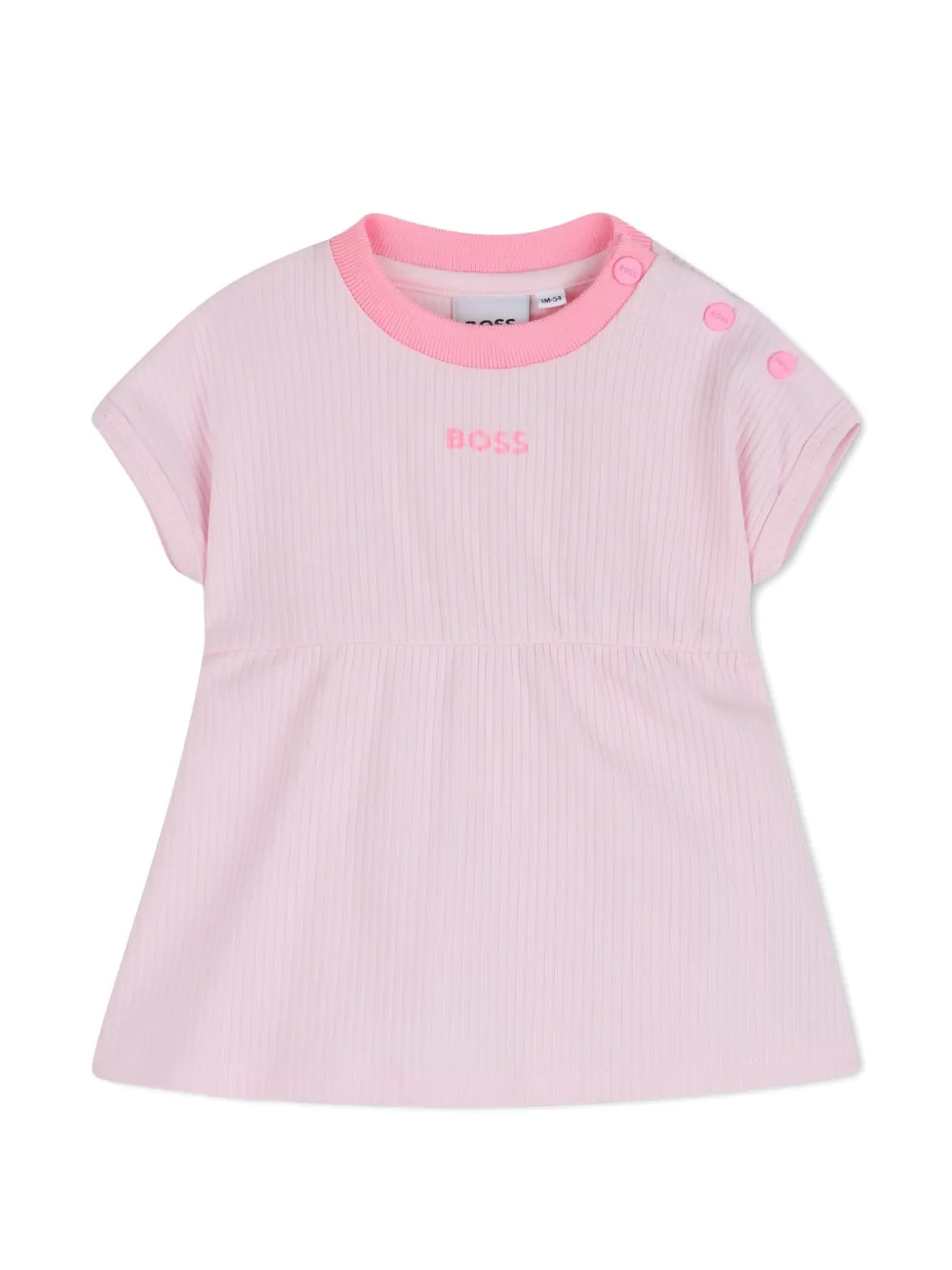 Костюм-двойка в рубчик Boss Kidswear, розовый — фото 3