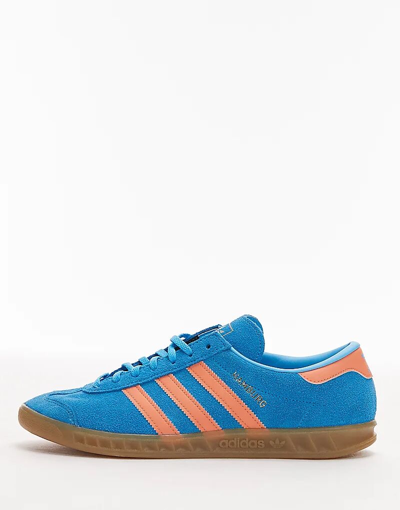 Кроссовки adidas Originals Hamburg синего и оранжевого цветов — фото 2