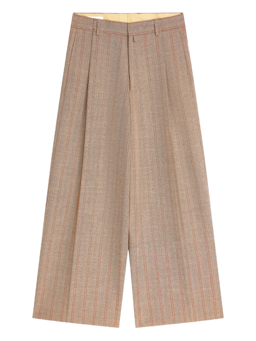 

Шерстяные брюки широкого кроя DRIES VAN NOTEN, коричневый