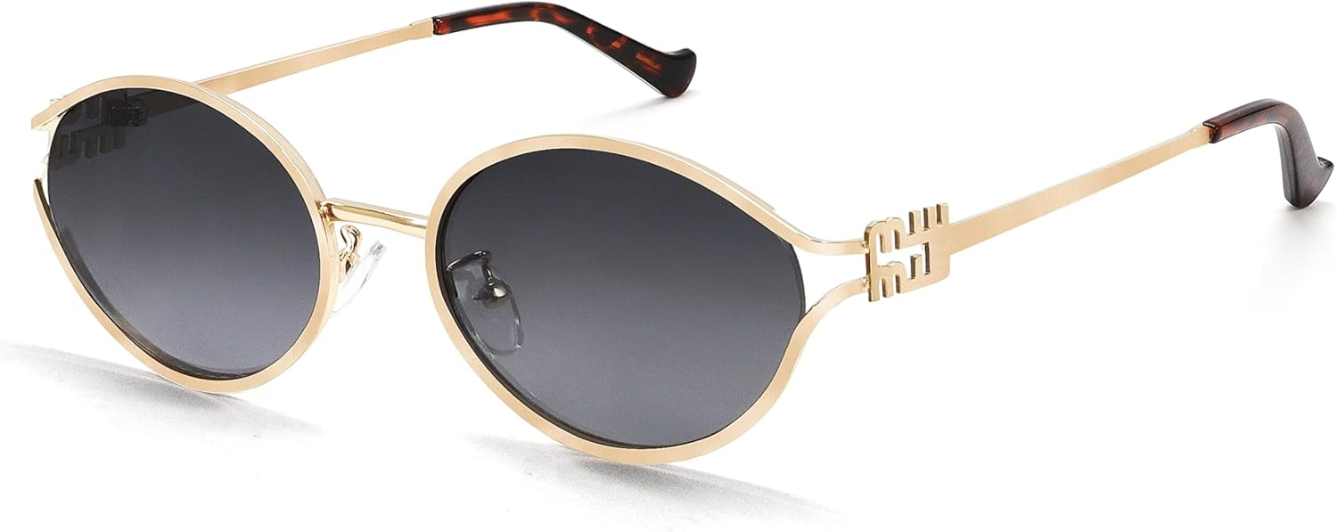 

Солнцезащитные очки BOTEN в стиле ретро, ​​овальные, для женщин и мужчин, маленькие, в стиле 90-х, модные, с золотой оправой, круглые, милые дизайнерские, Gradient Grey