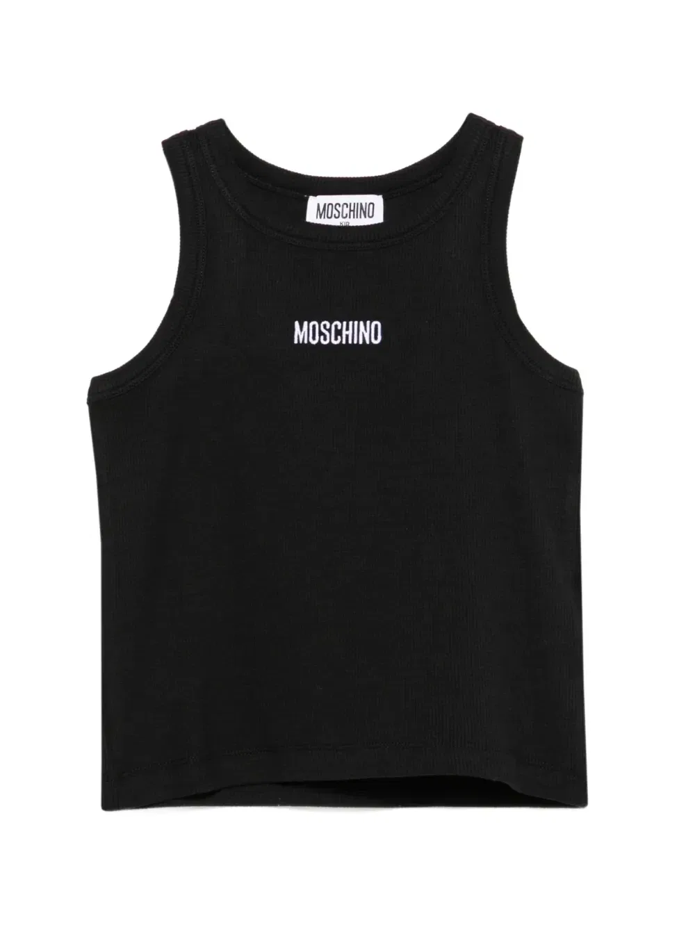 Рифленая майка с логотипом Moschino Kids, черный