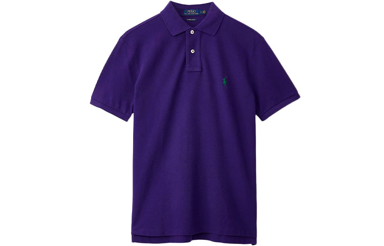 

Поло с вышивкой пони Polo Ralph Lauren, короткий рукав, фиолетовый