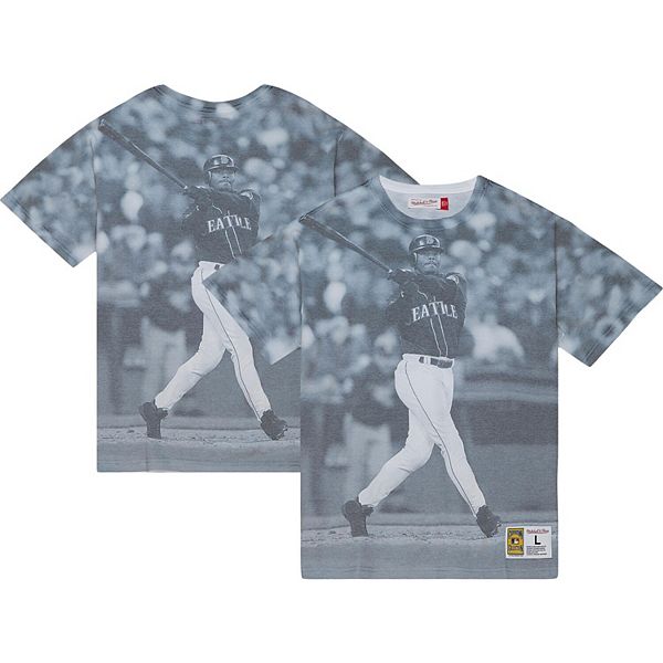 

Мужская футболка с принтом ken griffey jr seattle mariners cooperstown collection highlight sublimated Mitchell & Ness