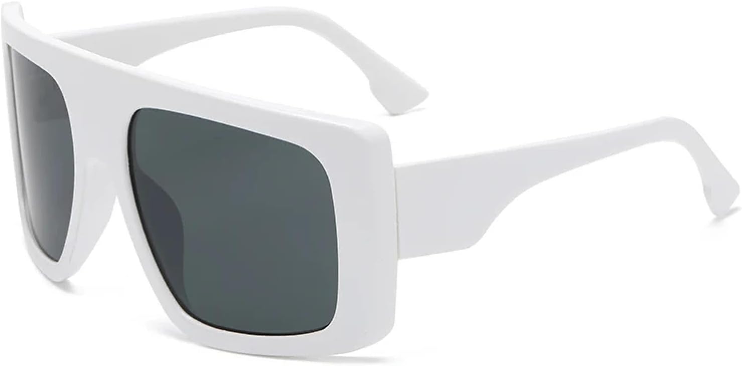 

Большие солнцезащитные очки для женщин в стиле ретро, ​​черные градиентные солнцезащитные очки для мужчин, солнцезащитные очки в большой оправе с защитой от УФ-излучения UV400 TKKTLLT, White Grey