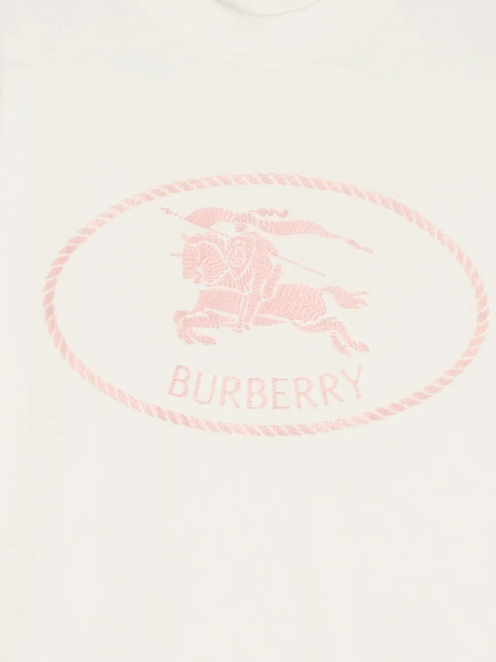 Футболка Хлопковая, BURBERRY, принтованная рыцарь, белый — фото 2