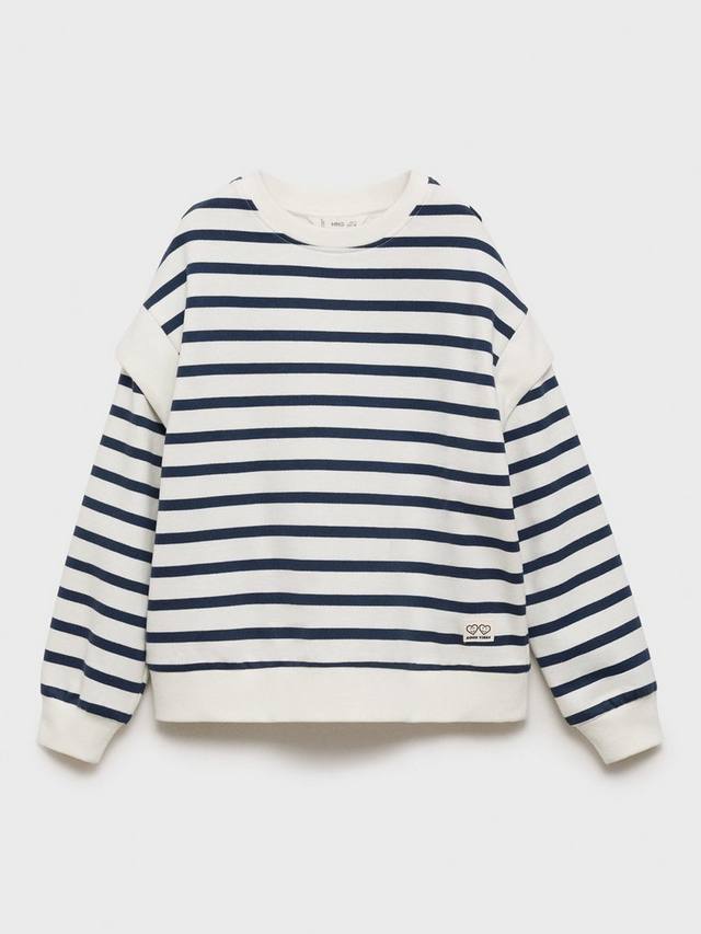 

Детский хомбри хлопковый полосатый свитшот Mango, Navy