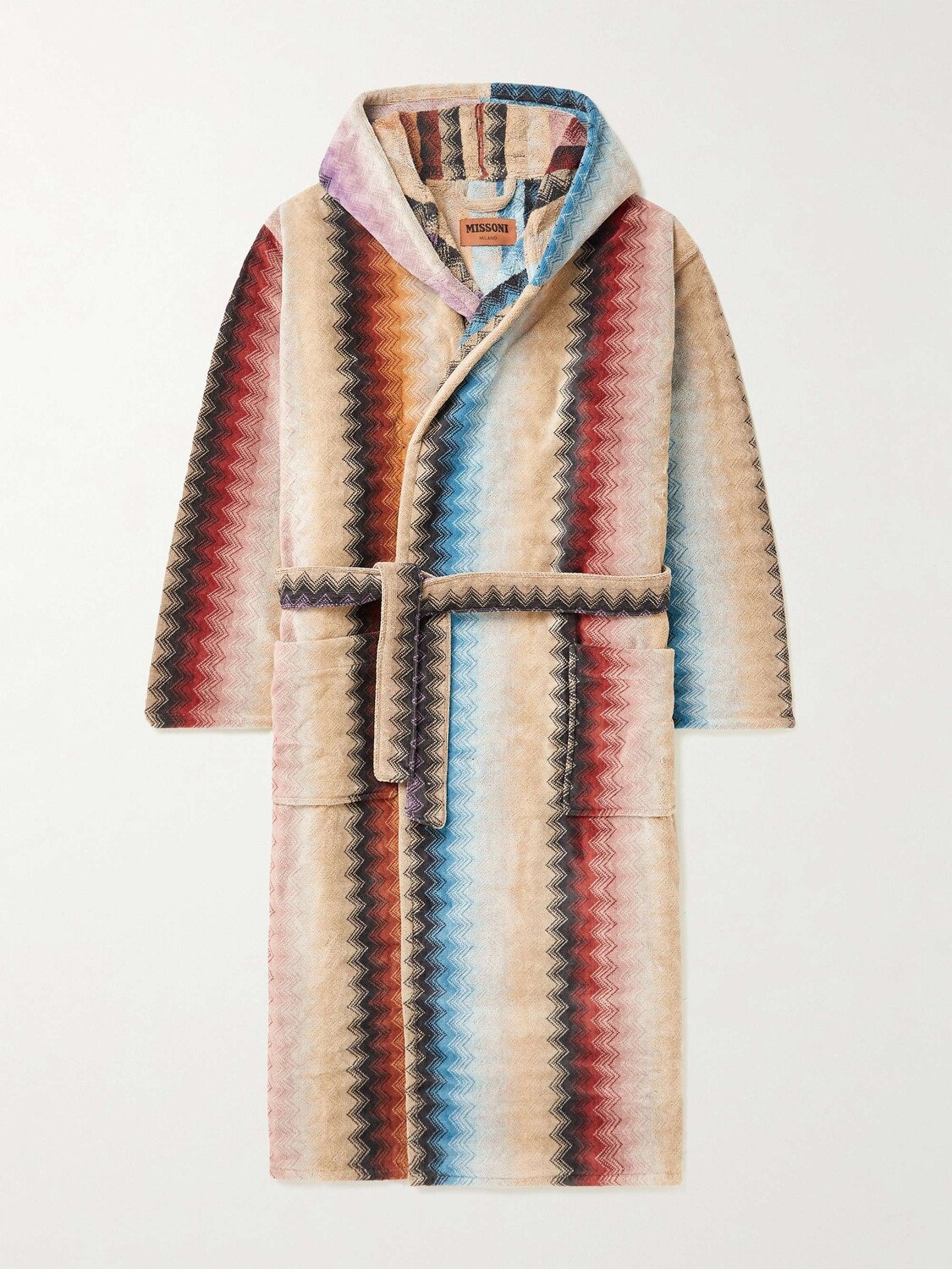 

Жаккардовый халат Byron Cotton-Terry с капюшоном MISSONI HOME, апельсиновый