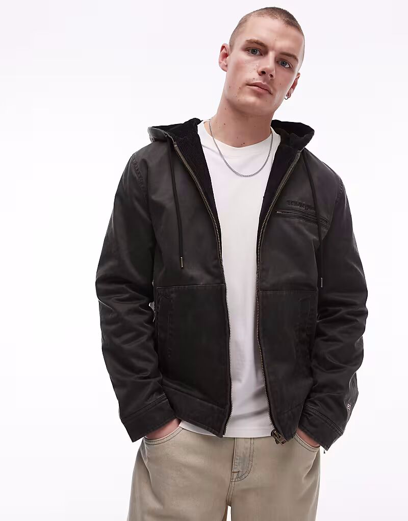 

Джинсовая куртка Tommy Jeans With A Hood And Plush Fur Lining, черный