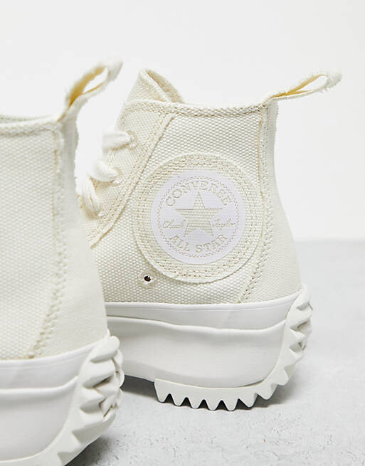 

Белоснежные кроссовки Converse Run Star Hike Hi с необработанными краями