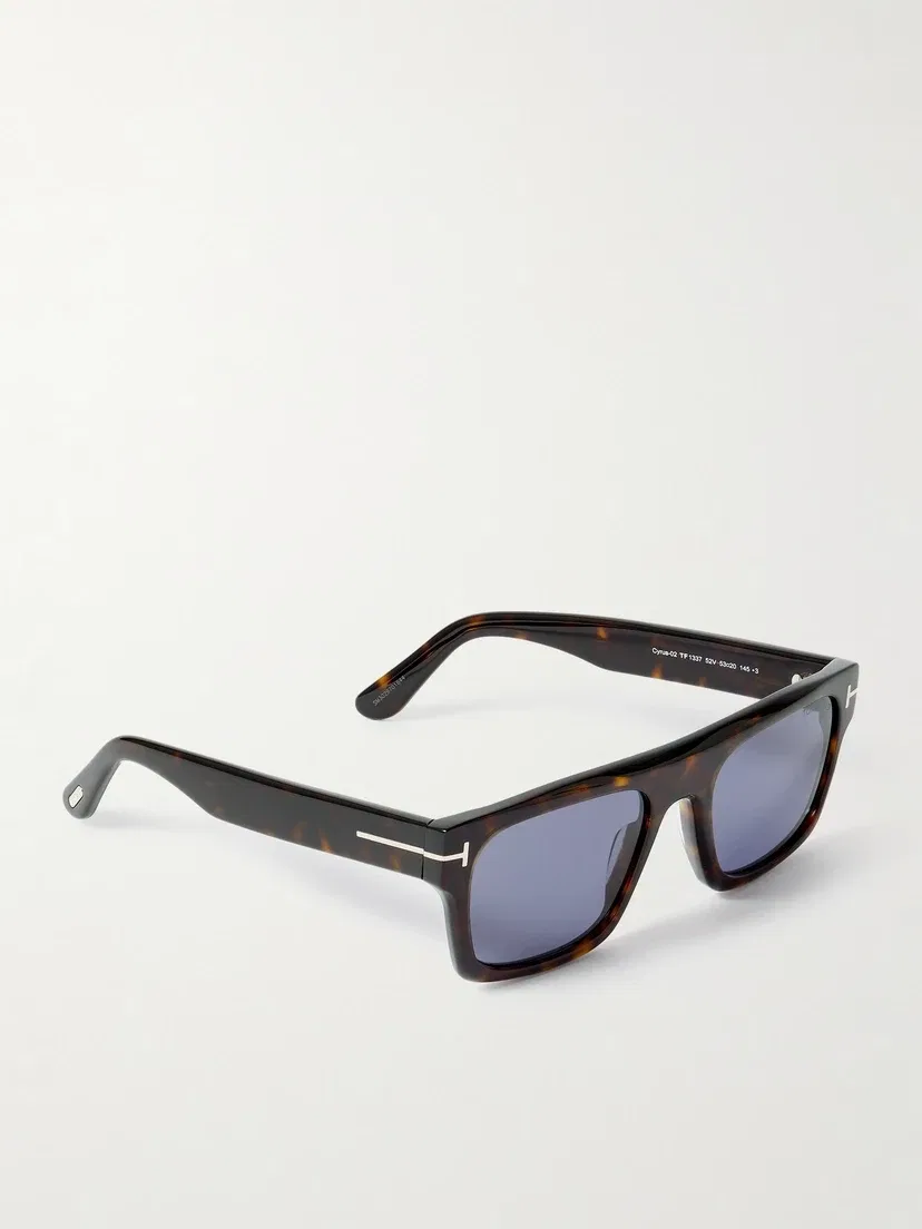 Квадратные черепаховые солнцезащитные очки Cyrus из ацетата TOM FORD Eyewear, коричневый — фото 3