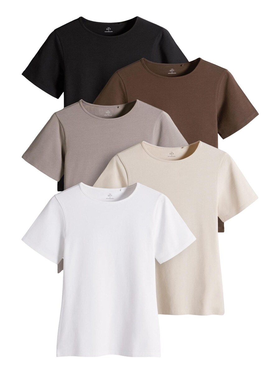 

Рубашка The Set, цвет Beige/Nude/Brown/Black/White