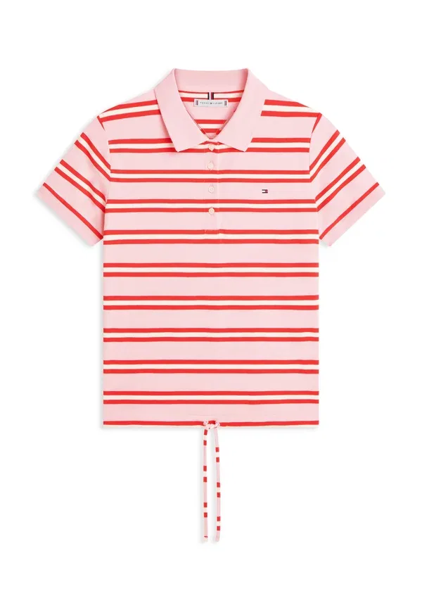 Футболка-поло Tommy Hilfiger 1985 Regular Fit Tie Front, розовый — фото 4