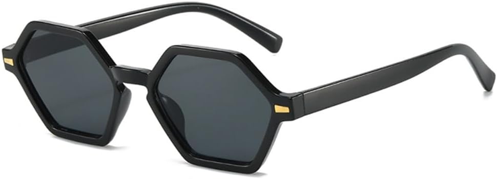 

Солнцезащитные очки Retro Polygon для женщин с градиентным переходом цвета и защитой от УФ-излучения UV400; солнцезащитные очки Retro Polygon для мужчин с заклепками MTZJH, Black Gray