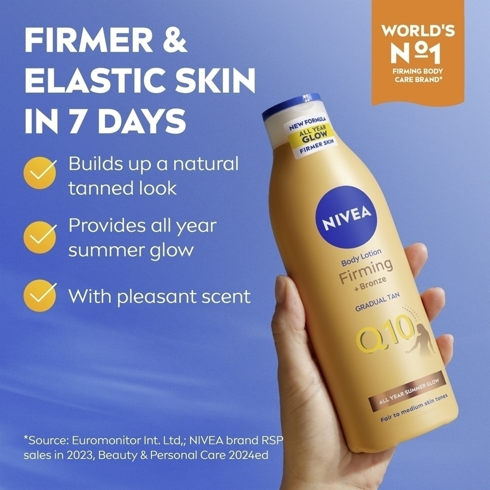 Укрепляющий лосьон с Q10 и бронзовым оттенком с укрепляющим эффектом Nivea, 400 мл — фото 2