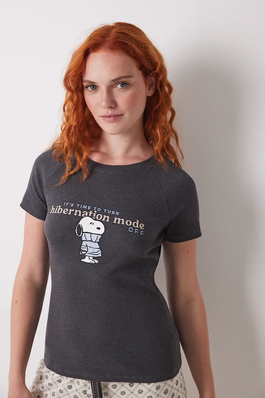 

Хлопковая пижамная футболка Women'Secret, серый