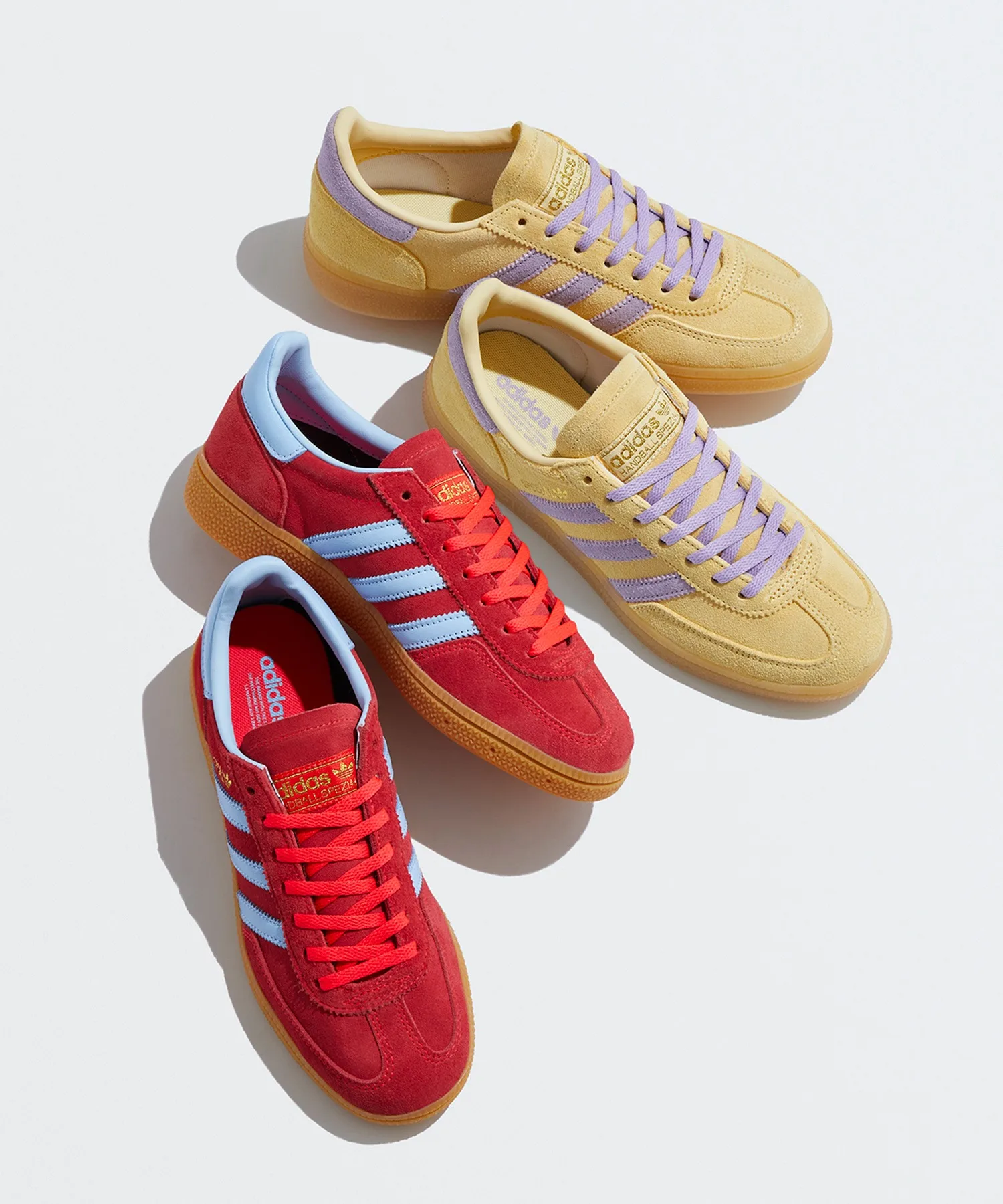 Кроссовки из кожи и замши Handball Spezial adidas Originals оранжевые — фото 2