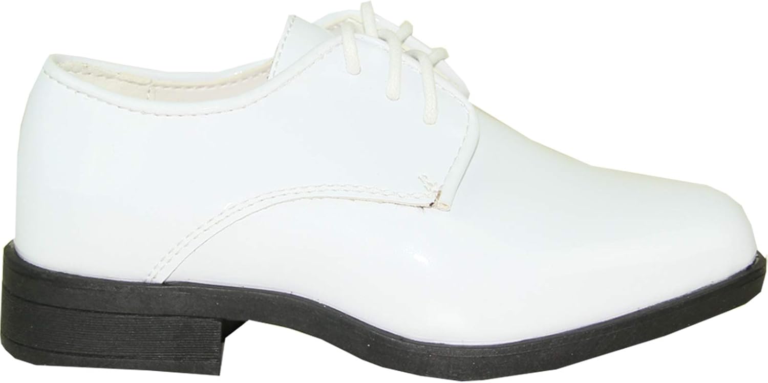 Детские туфли VANGELO Boy Kid Dress Shoe Oxford на шнуровке, лоферы без шнурков, смокинговые туфли для выпускного, школьной формы, свадеб и официальных мероприятий, размеры от малышей до больших детей, белый — фото 4