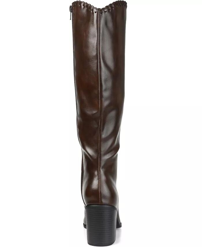 Женские ковбойские сапоги Daria Wide Calf до колена Journee Collection, коричневый — фото 3