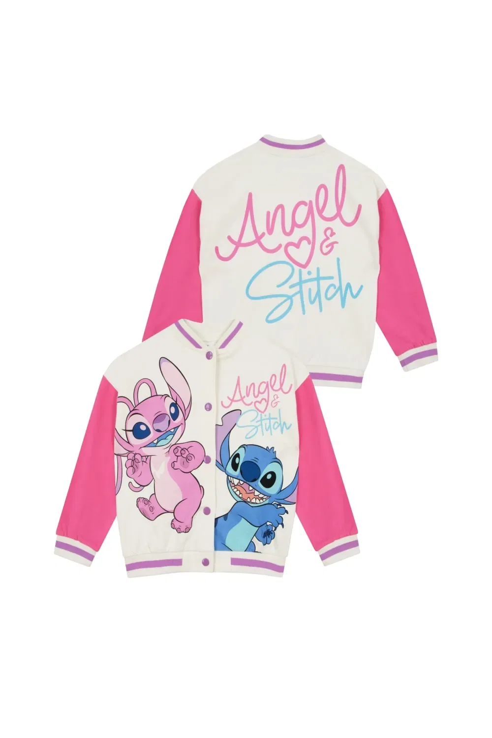 Детская куртка-бомбер Disney Stitch and Angel, розовый
