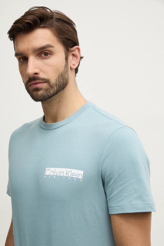 

Хлопковая футболка Calvin Klein, бирюзовый