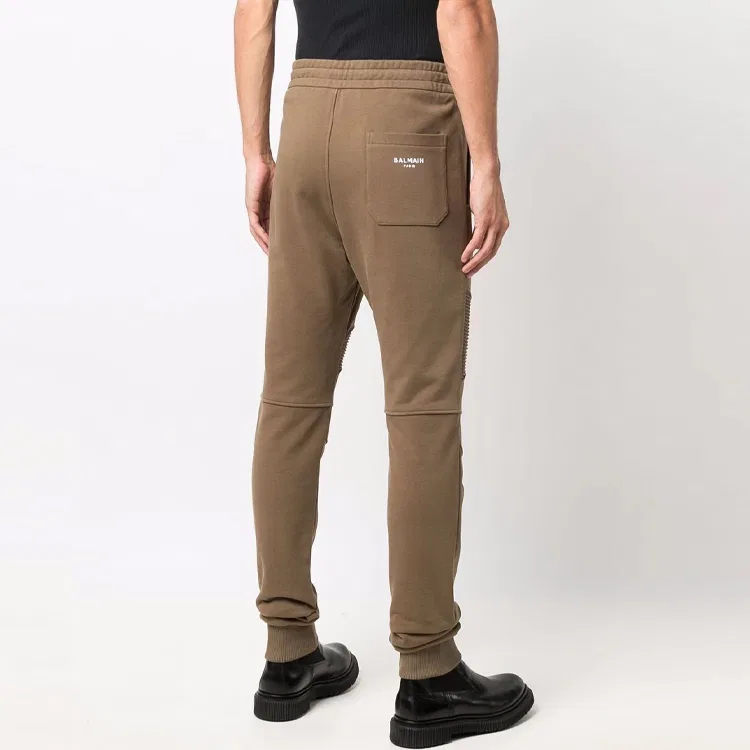 Тренировочные штаны на завязках, slim fit BALMAIN, Umber — фото 4