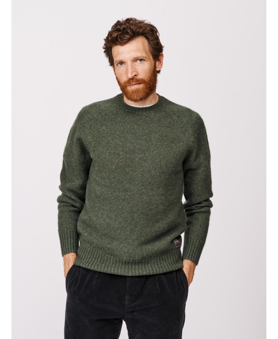 

Мужской свитер Prestwick Shetland с круглым вырезом Aubin, Dark green