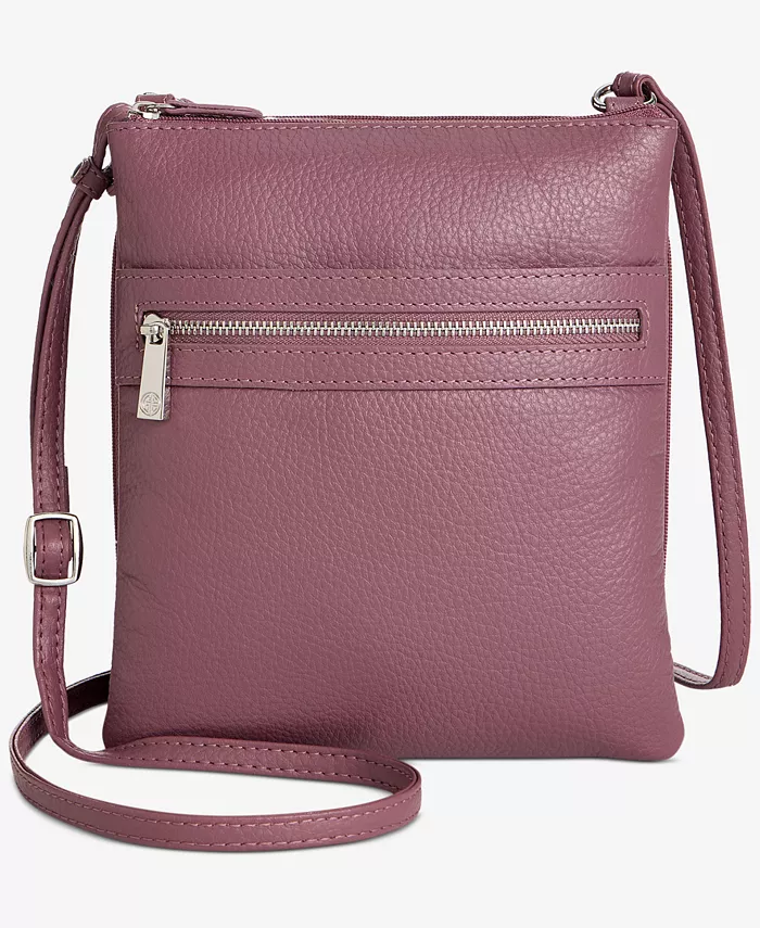 

Сумка-кроссбоди Dasher из кожи Pebble с тройной молнией Giani Bernini, красный