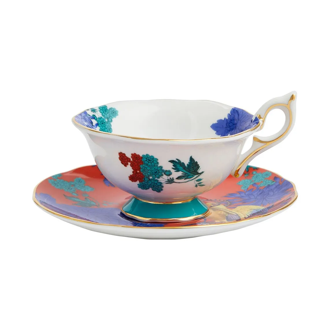

Чашка Wonderlust Golden Parrot Wedgwood с блюдцем, разноцветный