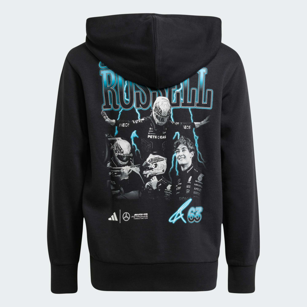 Спортивное худи Adidas Mercedes - AMG Petronas Formula One Team George Russell Graphic Hoodie, черный — фото 2