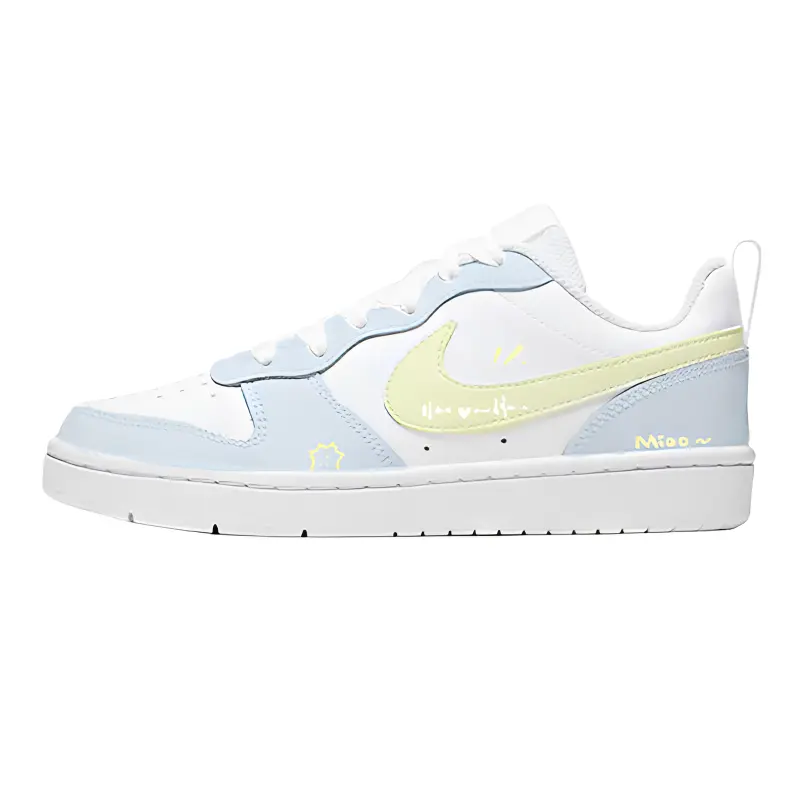 

Nike Court Borough Light Sky Meowth Кожаные низкие детские скейтборд-кроссовки Light Blue Unisex