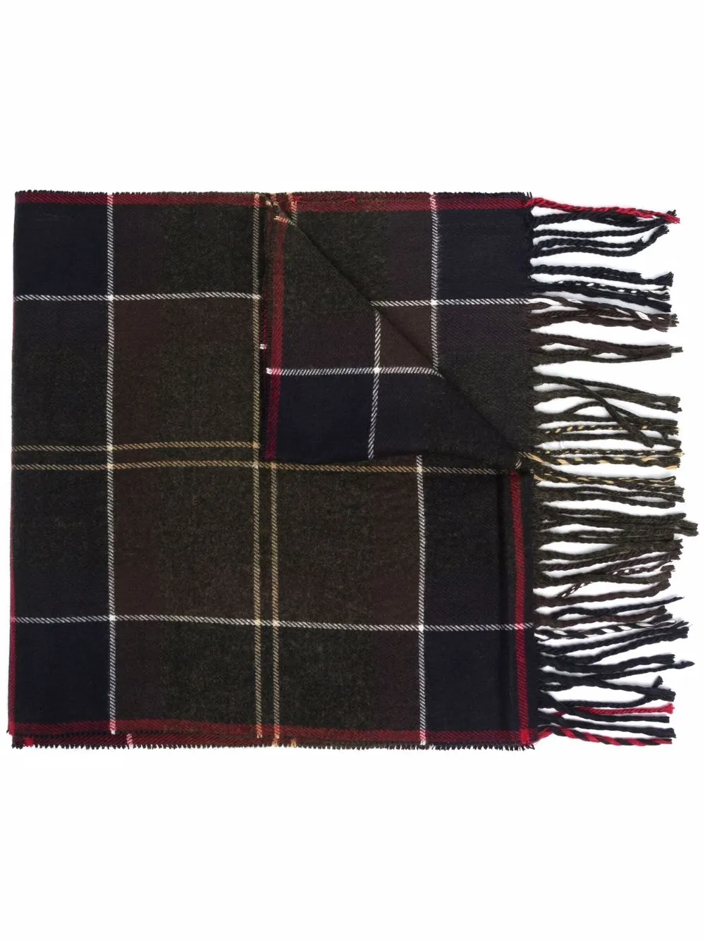 

Клетчатый шарф с бахромой Barbour, синий