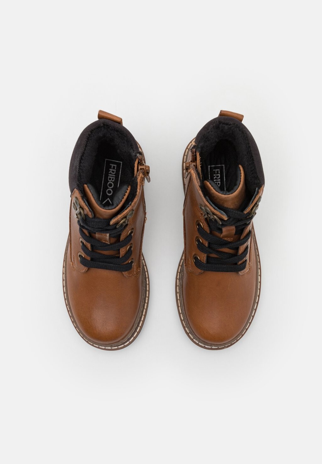 

Ботильоны на шнуровке LEATHER Friboo, цвет Cognac