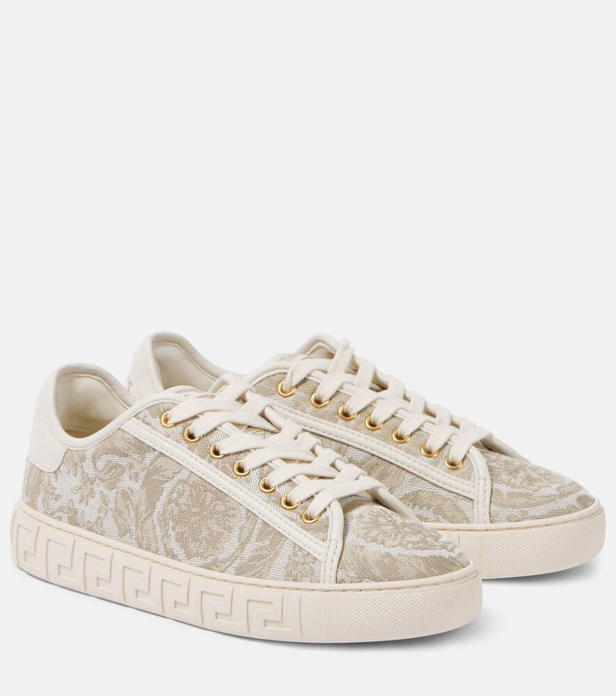 Кроссовки Barocco Greca Versace, 2KG1C-Beige + Off White - Light