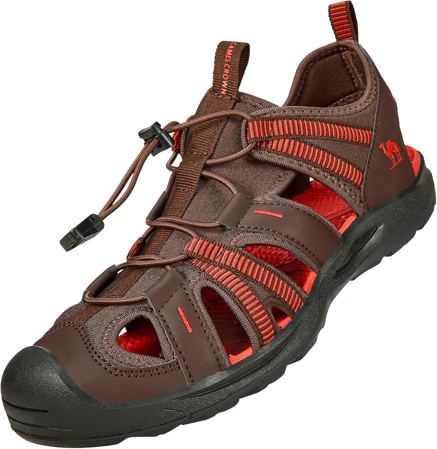 

Мужские водонепроницаемые походные сандалии CAMEL CROWN с закрытым носком, спортивные летние сандалии, сандалии для пляжа и активного отдыха на открытом воздухе, красный