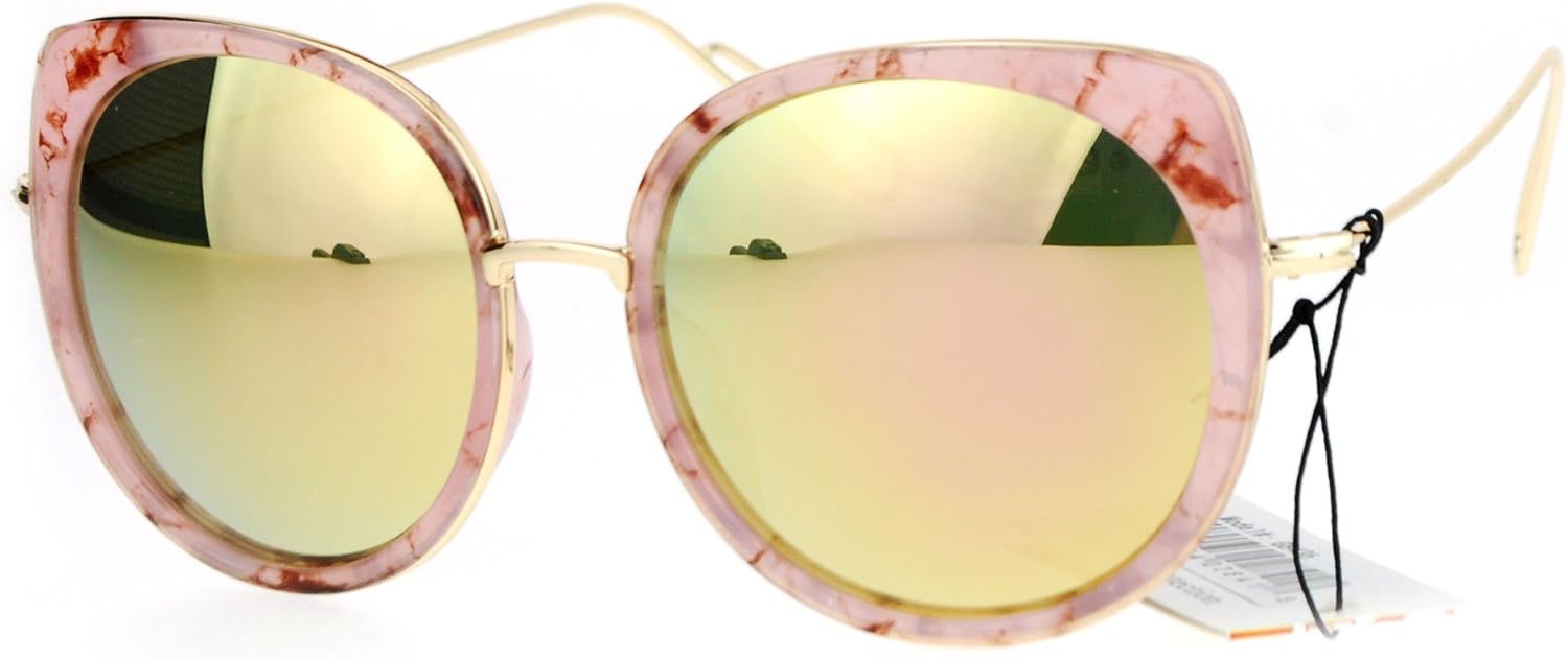 

Женские солнцезащитные очки JuicyOrange Oversized Round Cateye в двойной оправе, розовые, персиковые, с зеркальным покрытием, защита от УФ-излучения UV400, Pink (Peach Mirror)