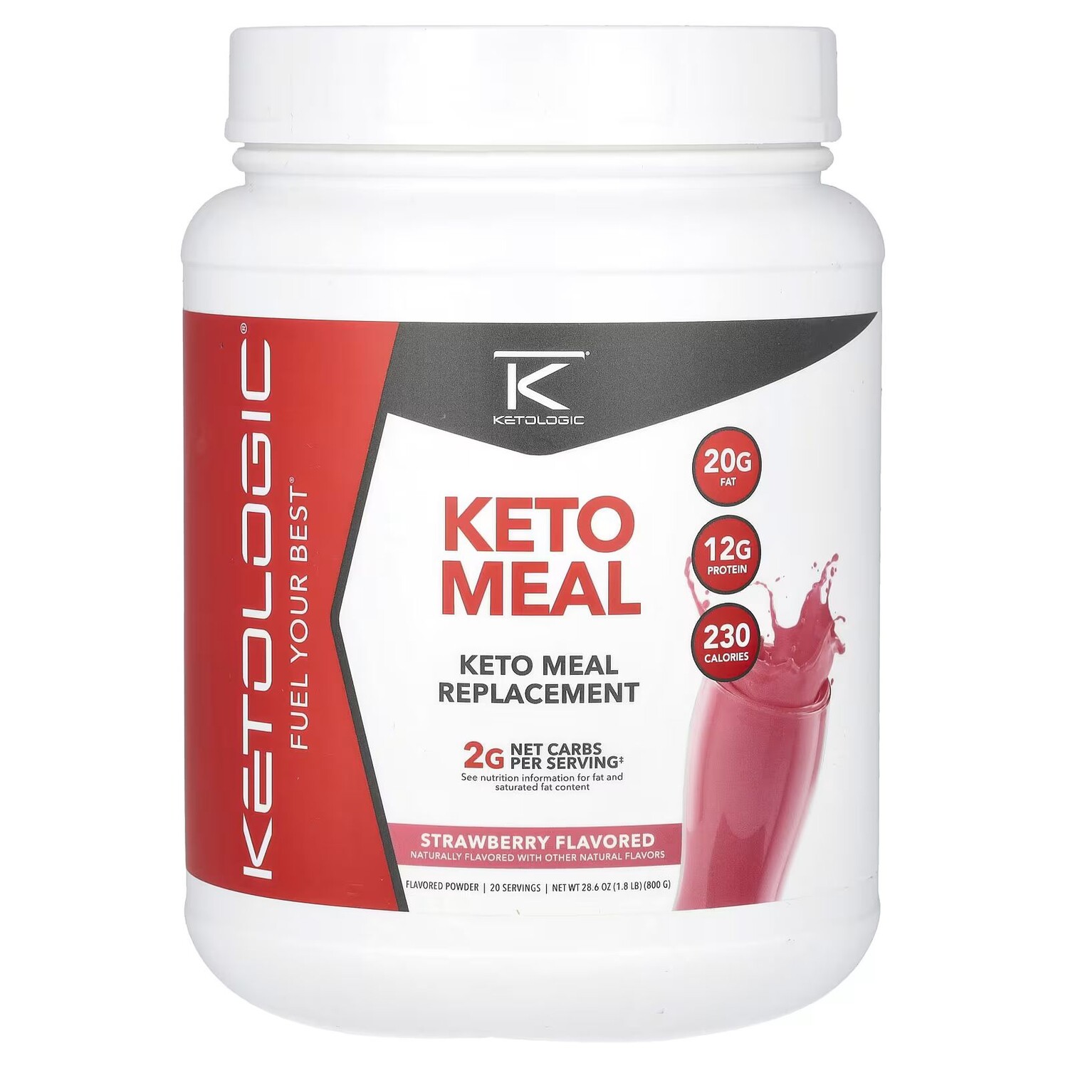 

Кето-питание, клубника, 1,8 фунта (800 г) Ketologic