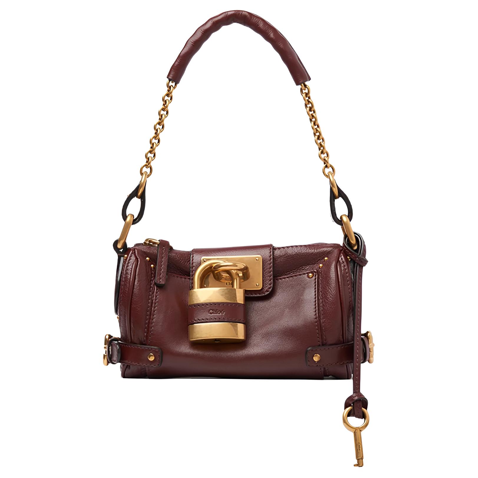 

Chloé Сумка кожаная женская бордовая