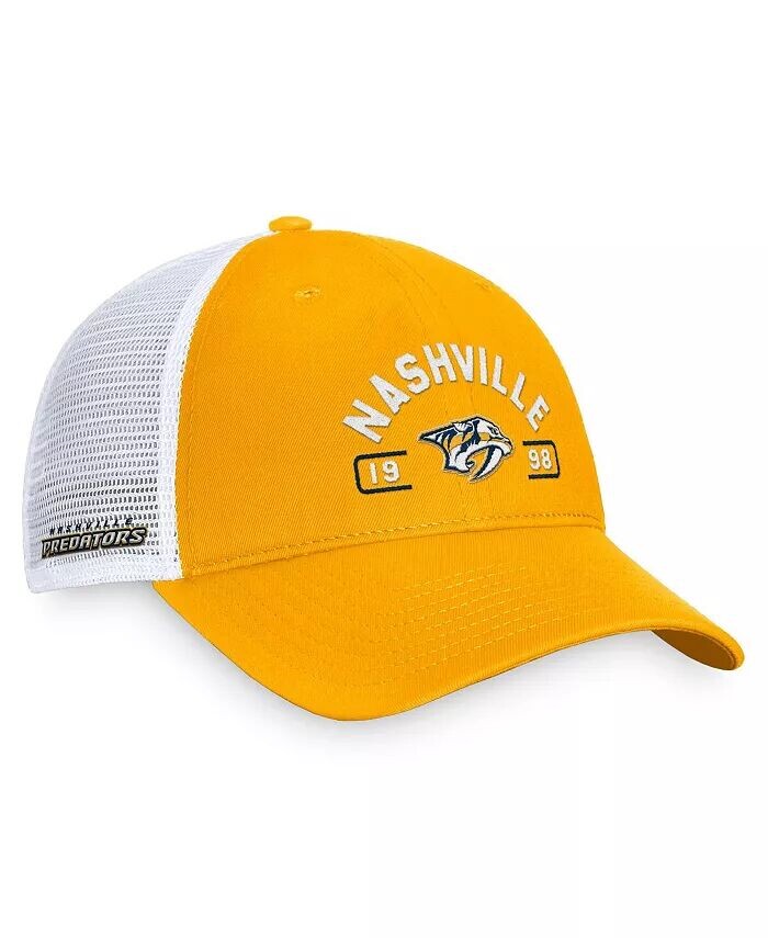 

Мужская регулируемая кепка Nashville Predators Free Kick Trucker, золотая/белая Fanatics