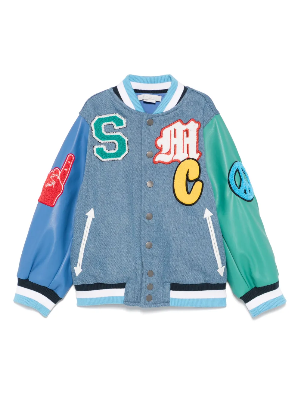 

Бомбер с нашивками Stella McCartney Kids, синий