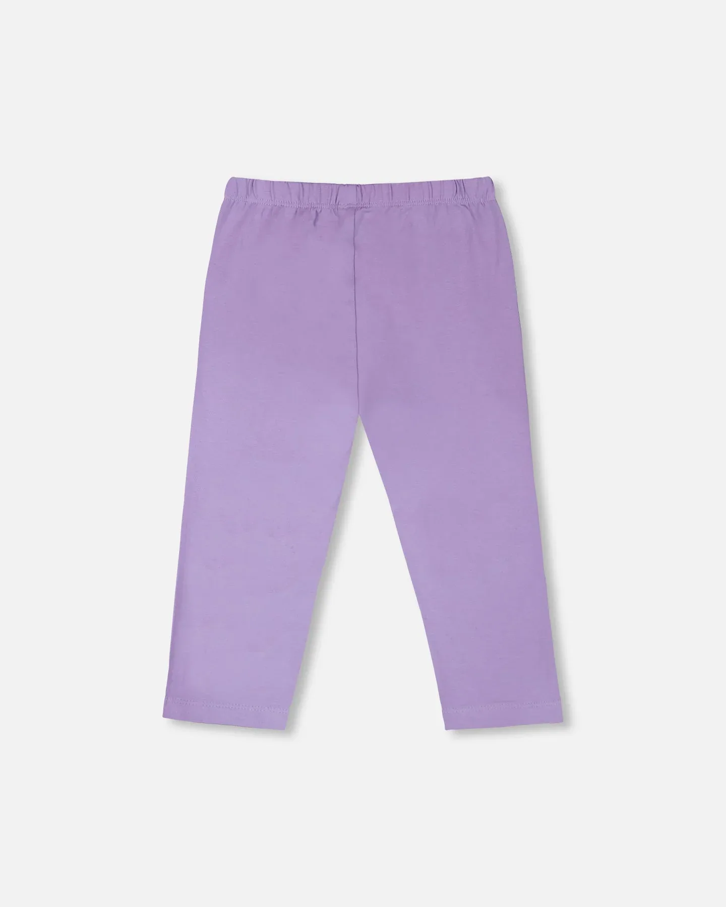 Брюки-капри Organic Cotton Jersey сиреневые с аппликацией в виде сердечек на коленях Deux Par Deux — фото 3
