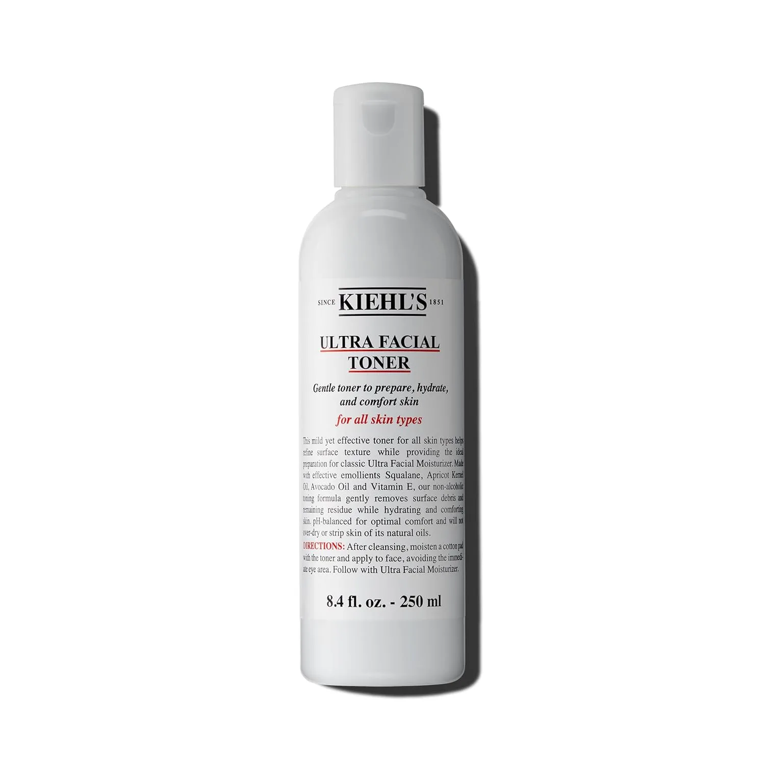 Тоник Kiehl's — Ultra Facial с скваланом, нежный без спирта, увлажняет и улучшает текстуру кожи, с маслом, 248 мл