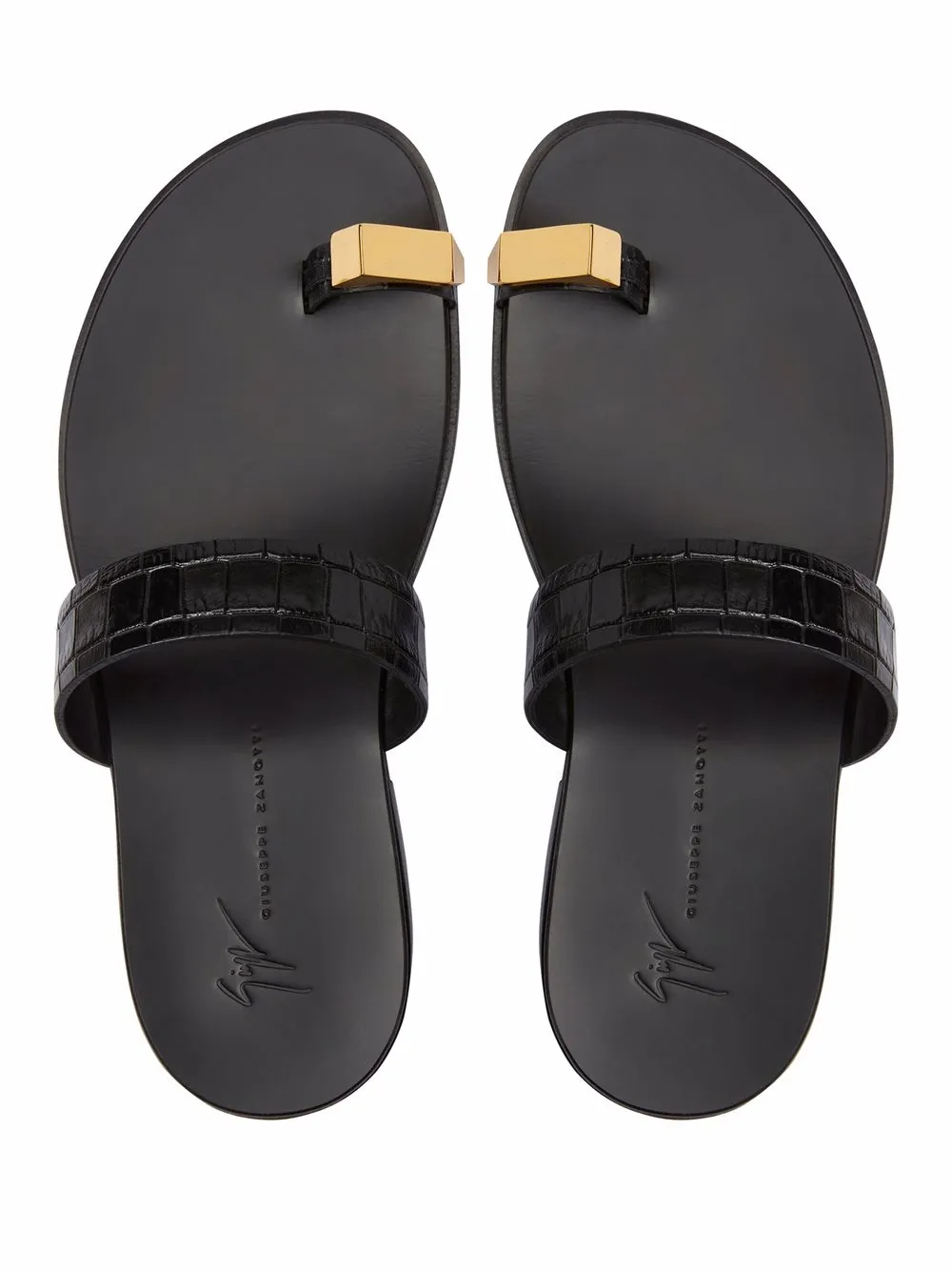 Сандалии Bardack с тиснением под кожу крокодила Giuseppe Zanotti, черный — фото 4