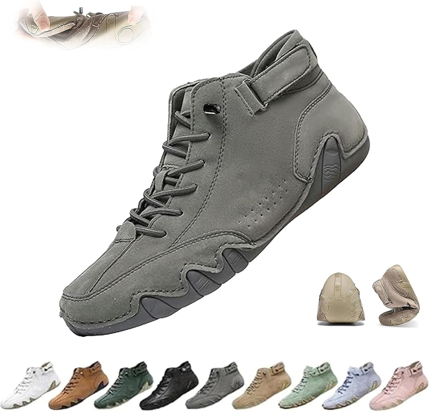 

Ортопедические кроссовки для женщин и мужчин, противоскользящие водительские туфли, наружные водонепроницаемые дышащие кроссовки Ghtrhsb, серый