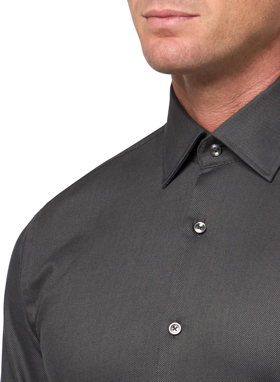 BOSS мужская рубашка на пуговицах Hank Stretch Twill, Grey Shine — фото 3