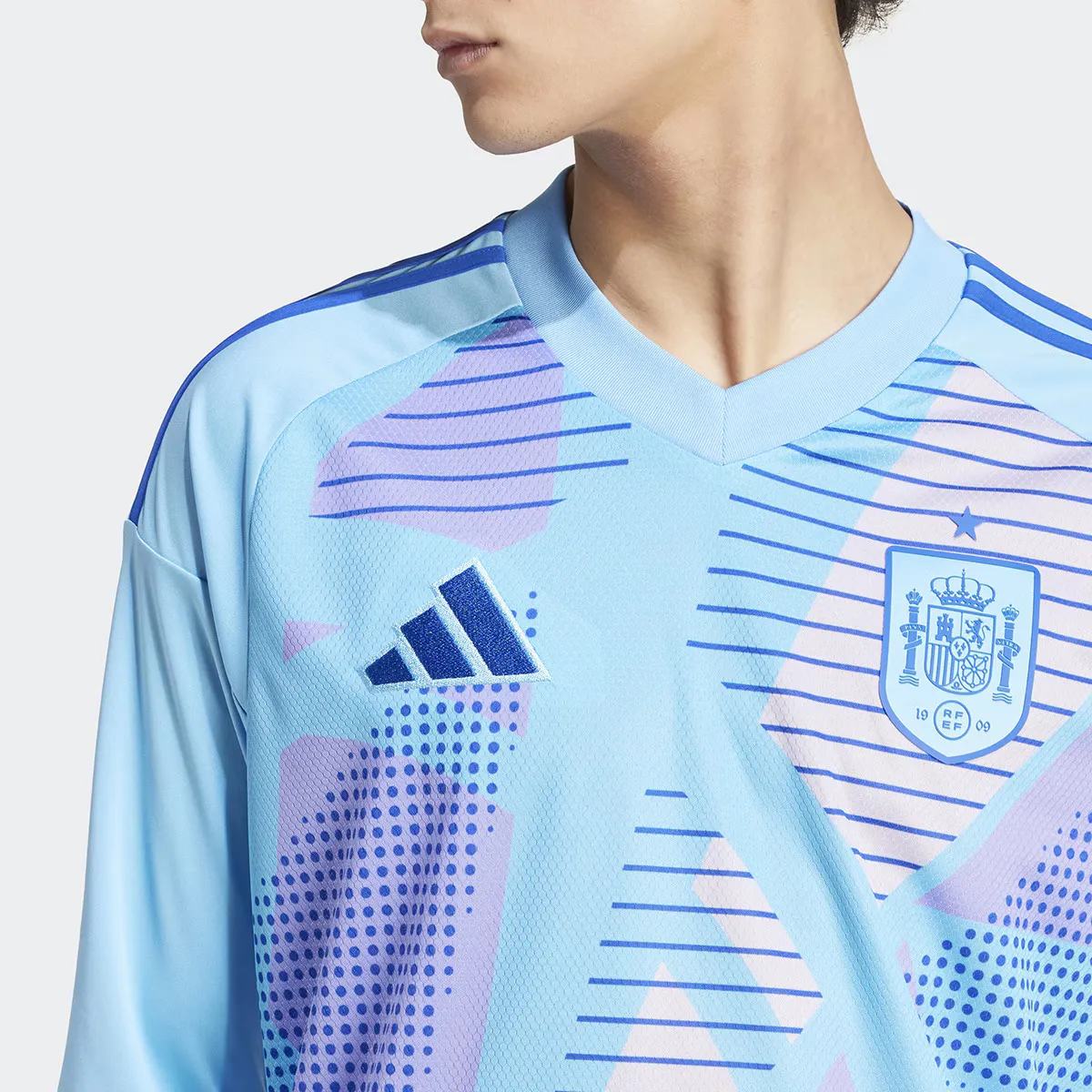 Мужская вратарская футболка Испания 2024 Tiro Adidas, синий — фото 4
