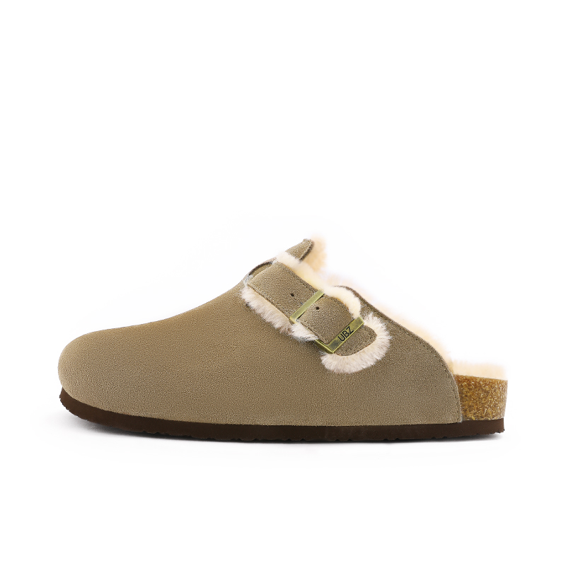 

UBZ Биркеншток мужские тапочки с подкладкой из флиса цвета хаки, цвет Khaki-Fleece-Lined