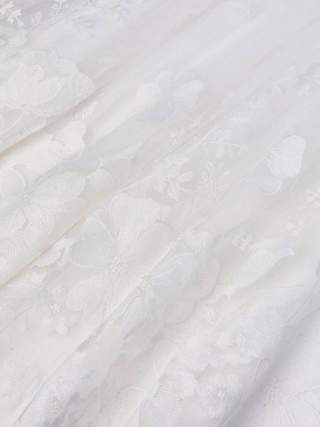 Детское платье Alicia с короткими рукавами и атласным лифом Monsoon, Ivory — фото 3