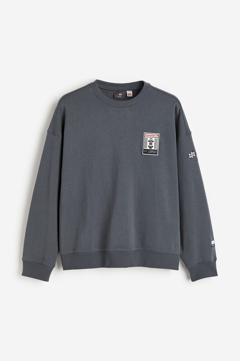 

Толстовка оверсайз с принтом H&M, серый